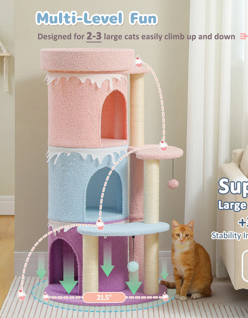 Load image into Gallery viewer, Cat Tree Cat Condos for Large Cats, Cat Tower House with Large Top Perch and Sisal Covered Scratching Posts for Indoor Cats Gift
