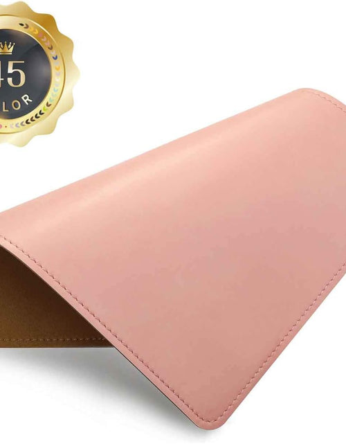 Load image into Gallery viewer, PU Leather Mouse Pad with Stitched Edge Micro-Fiber Base with Non-Slip, Waterproof, Mouse Pad for Computers, Laptop, Office &amp; Home,1 Pack, 8Inch11Inch (Light Pink)
