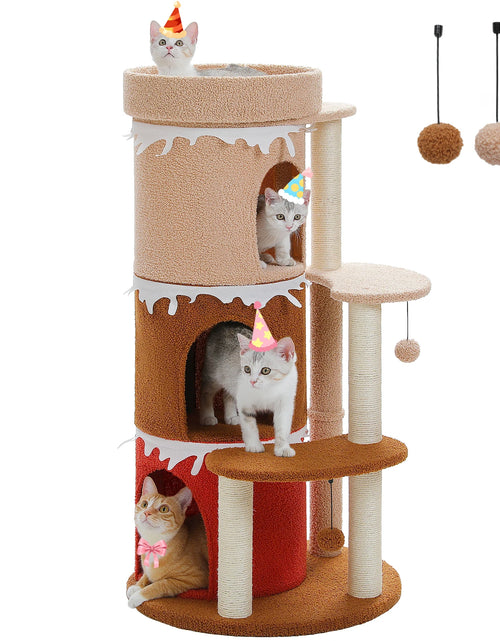 Load image into Gallery viewer, Cat Tree Cat Condos for Large Cats, Cat Tower House with Large Top Perch and Sisal Covered Scratching Posts for Indoor Cats Gift
