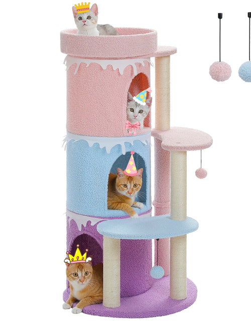 Load image into Gallery viewer, Cat Tree Cat Condos for Large Cats, Cat Tower House with Large Top Perch and Sisal Covered Scratching Posts for Indoor Cats Gift
