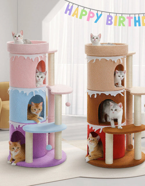 Load image into Gallery viewer, Cat Tree Cat Condos for Large Cats, Cat Tower House with Large Top Perch and Sisal Covered Scratching Posts for Indoor Cats Gift
