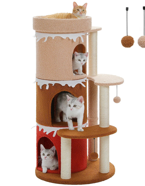 Load image into Gallery viewer, Cat Tree Cat Condos for Large Cats, Cat Tower House with Large Top Perch and Sisal Covered Scratching Posts for Indoor Cats Gift
