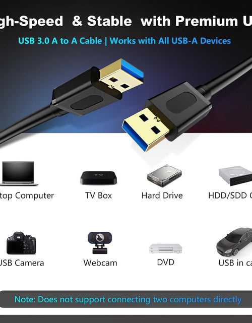 Load image into Gallery viewer, USB 3.0 Male to Male Cable 6Ft,Usb to USB Cable with Gold-Plated Connector for Hard Drive Enclosures, DVD Player, Laptop Cooler (6Ft/1.8M)
