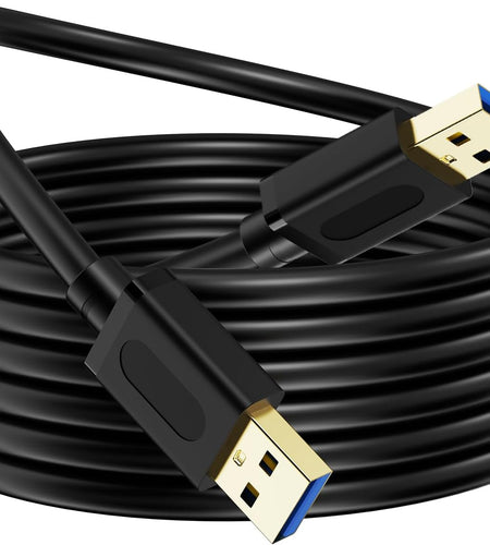 USB 3.0 Male to Male Cable 6Ft,Usb to USB Cable with Gold-Plated Connector for Hard Drive Enclosures, DVD Player, Laptop Cooler (6Ft/1.8M)