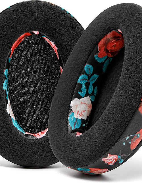 Load image into Gallery viewer, Wicked Cushions Extra Thick Velour Premium Earpads - Compatible with Steelseries Arctis/Hyperx Cloud/Ath M50X &amp; More | Black Floral

