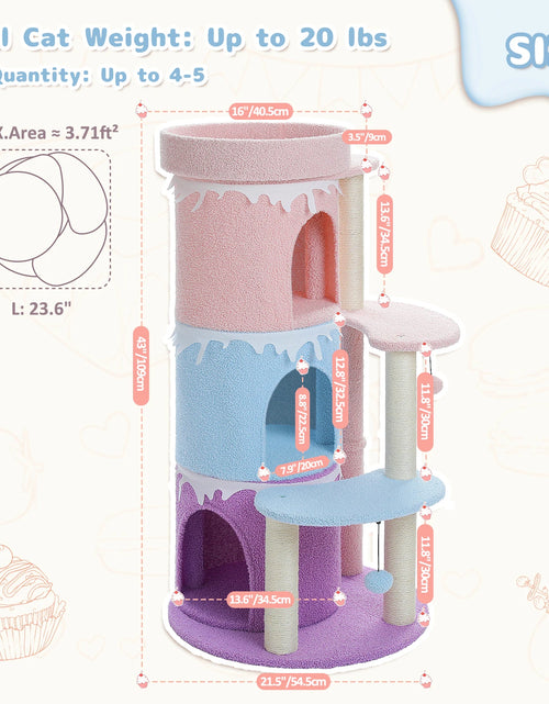 Load image into Gallery viewer, Cat Tree Cat Condos for Large Cats, Cat Tower House with Large Top Perch and Sisal Covered Scratching Posts for Indoor Cats Gift
